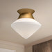 Nora One Light Flush Mount Aged Gold/Opal Matte Glass-Flush Mounts-Alora-Lighting Design Store
