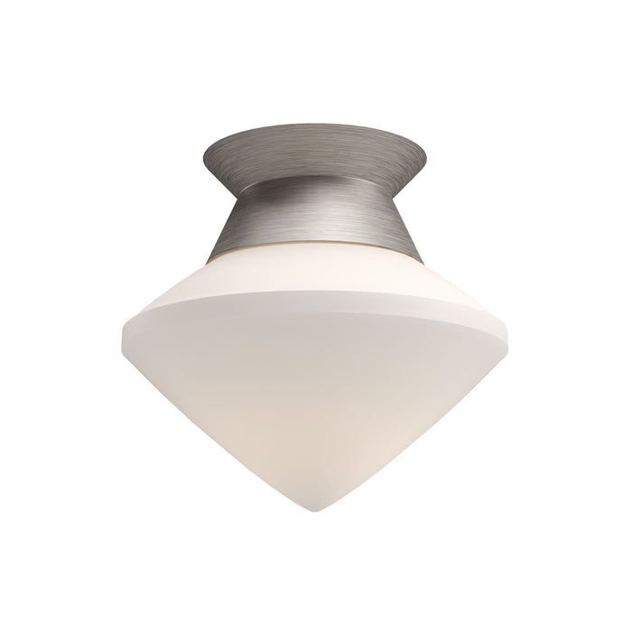 Nora One Light Flush Mount Brushed Nickel/Opal Matte Glass-Flush Mounts-Alora-Lighting Design Store