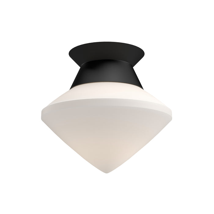 Nora One Light Flush Mount Matte Black/Opal Matte Glass-Flush Mounts-Alora-Lighting Design Store