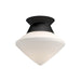 Nora One Light Flush Mount Matte Black/Opal Matte Glass-Flush Mounts-Alora-Lighting Design Store
