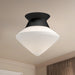 Nora One Light Flush Mount Matte Black/Opal Matte Glass-Flush Mounts-Alora-Lighting Design Store
