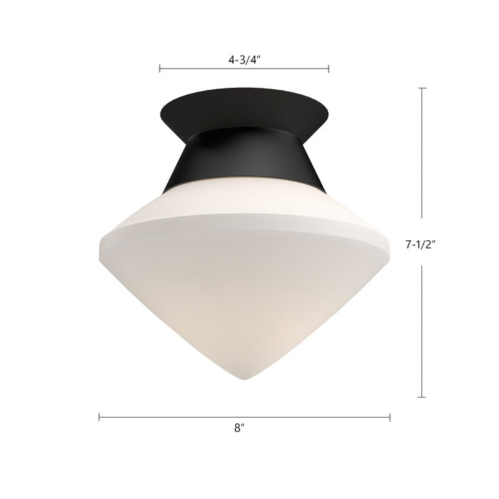 Nora One Light Flush Mount Matte Black/Opal Matte Glass-Flush Mounts-Alora-Lighting Design Store