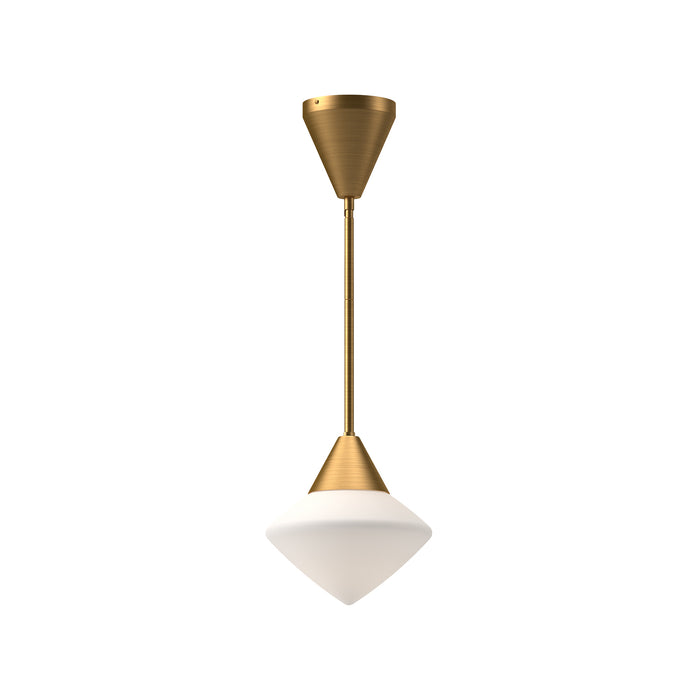 Nora One Light Pendant Aged Gold/Opal Matte Glass-Mini Pendants-Alora-Lighting Design Store