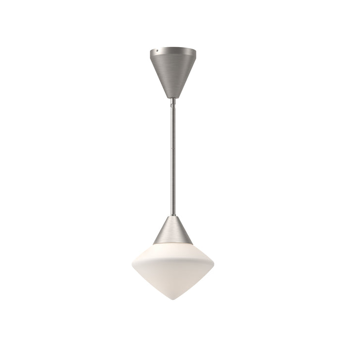 Nora One Light Pendant Brushed Nickel/Opal Matte Glass-Mini Pendants-Alora-Lighting Design Store