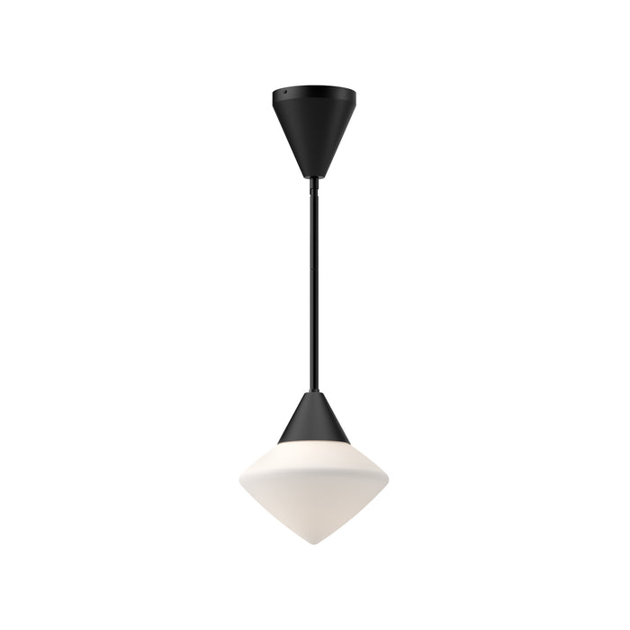Nora One Light Pendant Matte Black/Opal Matte Glass-Mini Pendants-Alora-Lighting Design Store