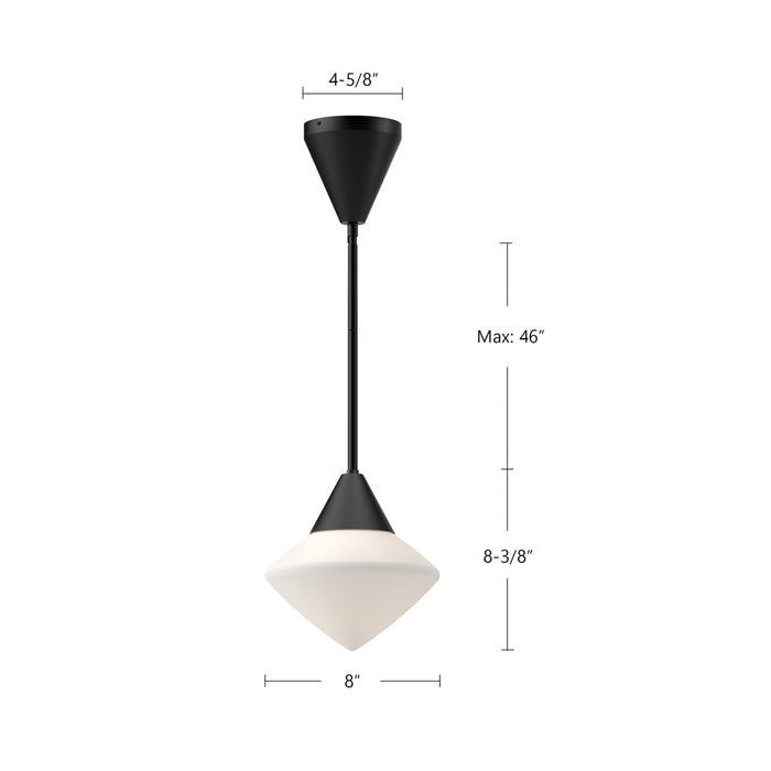 Nora One Light Pendant Brushed Nickel/Opal Matte Glass-Mini Pendants-Alora-Lighting Design Store