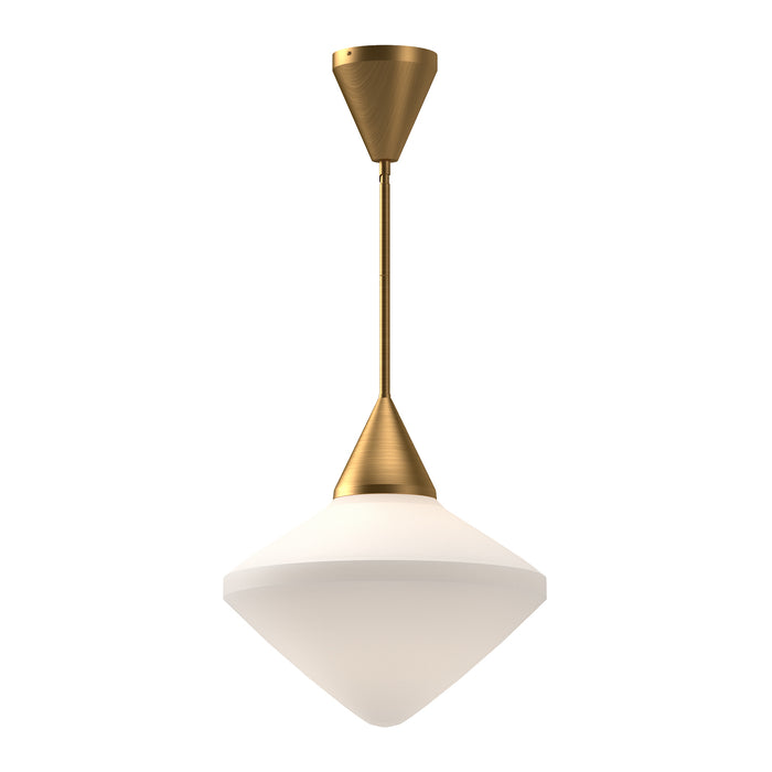 Nora One Light Pendant Aged Gold/Opal Matte Glass-Pendants-Alora-Lighting Design Store