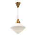 Nora One Light Pendant Aged Gold/Opal Matte Glass-Pendants-Alora-Lighting Design Store