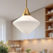 Nora One Light Pendant Aged Gold/Opal Matte Glass-Pendants-Alora-Lighting Design Store