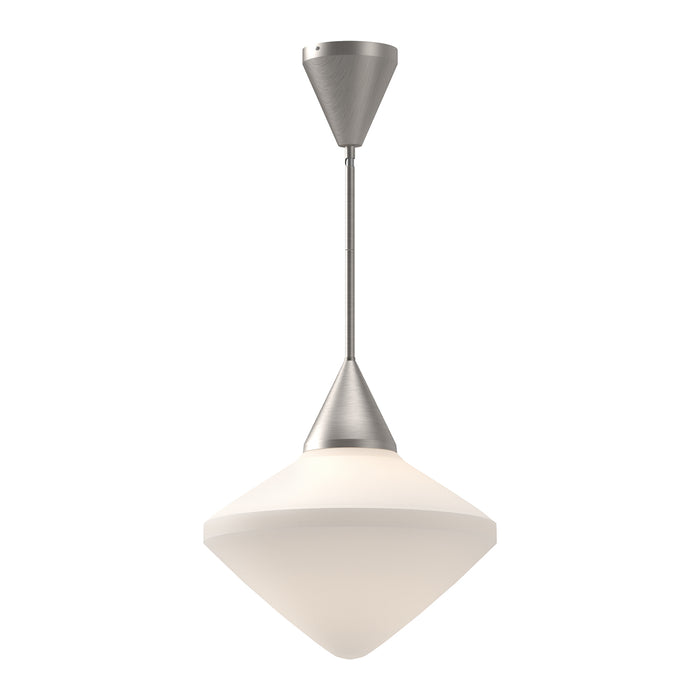 Nora One Light Pendant Brushed Nickel/Opal Matte Glass-Pendants-Alora-Lighting Design Store