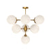 Nouveau Ten Light Chandelier Aged Gold/Opal Matte Glass-Mid. Chandeliers-Alora-Lighting Design Store