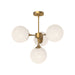 Nouveau Four Light Chandelier Aged Gold/Opal Matte Glass-Mid. Chandeliers-Alora-Lighting Design Store