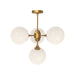 Nouveau Four Light Chandelier Aged Gold/Opal Matte Glass-Mid. Chandeliers-Alora-Lighting Design Store