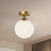 Nouveau One Light Flush Mount Aged Gold/Opal Matte Glass-Flush Mounts-Alora-Lighting Design Store