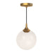 Nouveau One Light Pendant Aged Gold/Opal Matte Glass-Pendants-Alora-Lighting Design Store