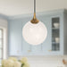 Nouveau One Light Pendant Aged Gold/Opal Matte Glass-Pendants-Alora-Lighting Design Store