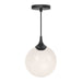 Nouveau One Light Pendant Matte Black/Opal Matte Glass-Pendants-Alora-Lighting Design Store