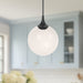 Nouveau One Light Pendant Matte Black/Opal Matte Glass-Pendants-Alora-Lighting Design Store