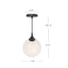 Nouveau One Light Pendant Matte Black/Opal Matte Glass-Pendants-Alora-Lighting Design Store