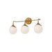 Nouveau Three Light Bathroom Fixtures Aged Gold/Opal Matte Glass-Bathroom Fixtures-Alora-Lighting Design Store