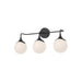 Nouveau Three Light Bathroom Fixtures Matte Black/Opal Matte Glass-Bathroom Fixtures-Alora-Lighting Design Store