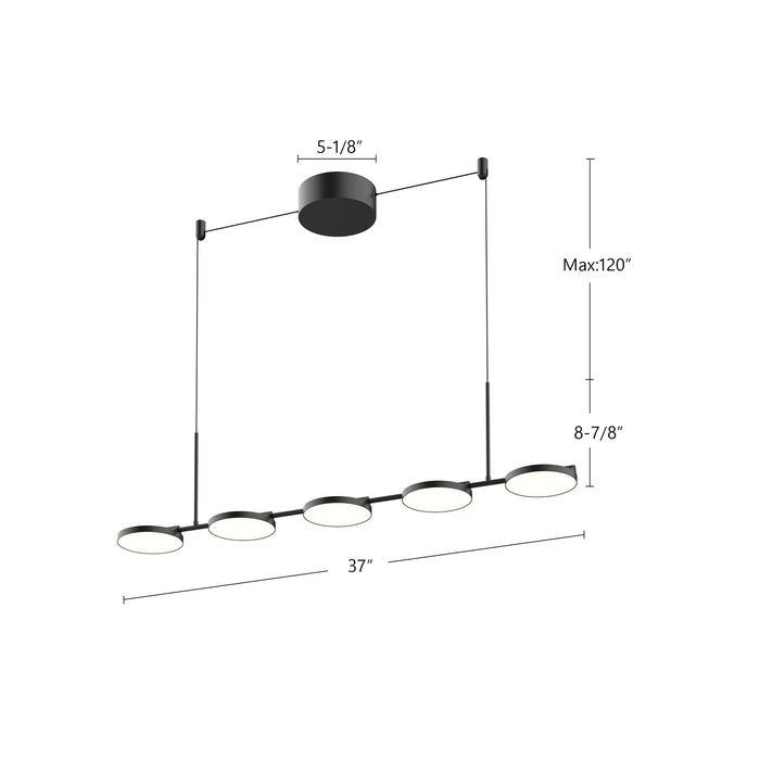 Novel LED Linear Pendant Black-Linear/Island-Kuzco Lighting-Lighting Design Store