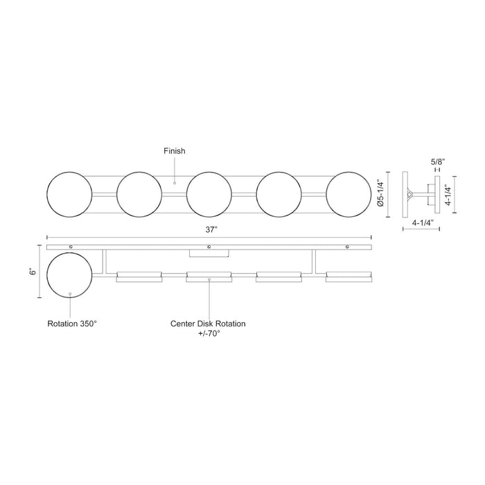 Novel LED Vanity Light Black-Bathroom Fixtures-Kuzco Lighting-Lighting Design Store