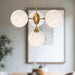 Nouveau Four Light Chandelier Aged Gold/Opal Matte Glass-Mid. Chandeliers-Alora-Lighting Design Store