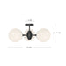 Nouveau Three Light Semi-Flush Mount Matte Black/Opal Matte Glass-Semi-Flush Mts.-Alora-Lighting Design Store