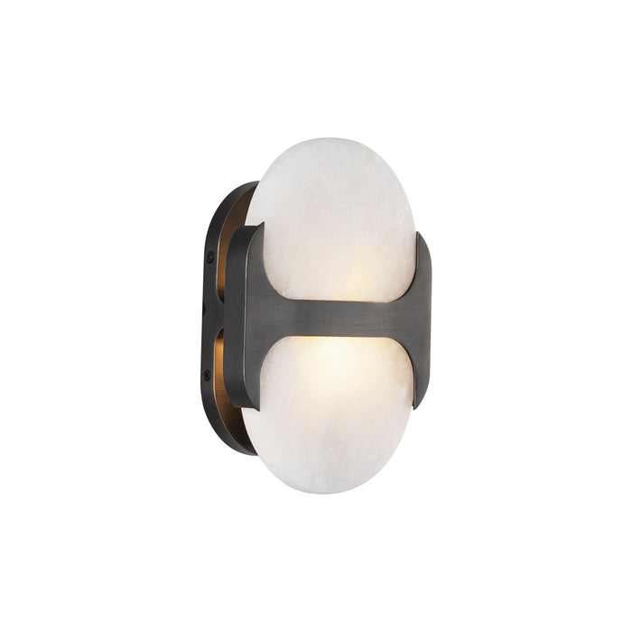 Odin One Light Wall Vanity Urban Bronze/Alabaster-Sconces-Alora-Lighting Design Store