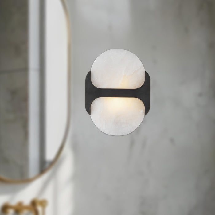 Odin One Light Wall Vanity Urban Bronze/Alabaster-Sconces-Alora-Lighting Design Store