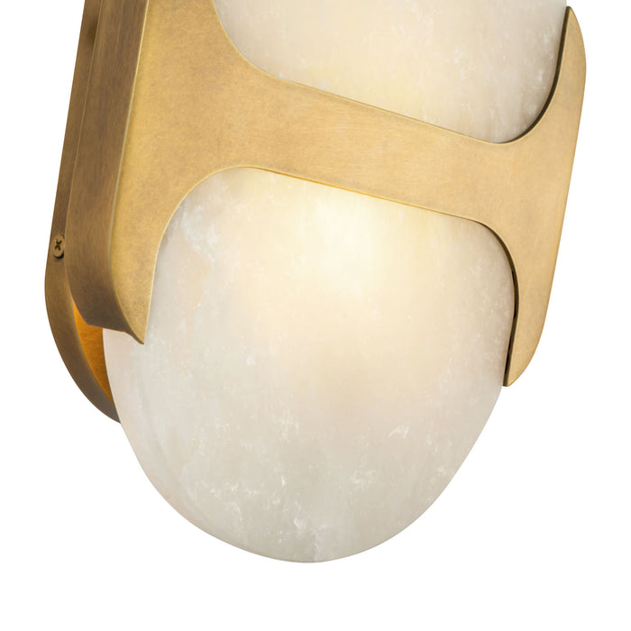 Odin One Light Wall Vanity Vintage Brass/Alabaster-Sconces-Alora-Lighting Design Store