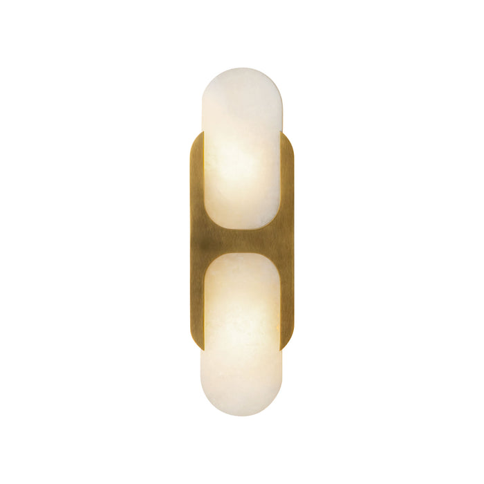 Odin Two Light Wall Vanity Vintage Brass/Alabaster-Bathroom Fixtures-Alora-Lighting Design Store