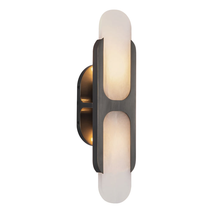 Odin Two Light Wall Vanity Urban Bronze/Alabaster-Bathroom Fixtures-Alora-Lighting Design Store