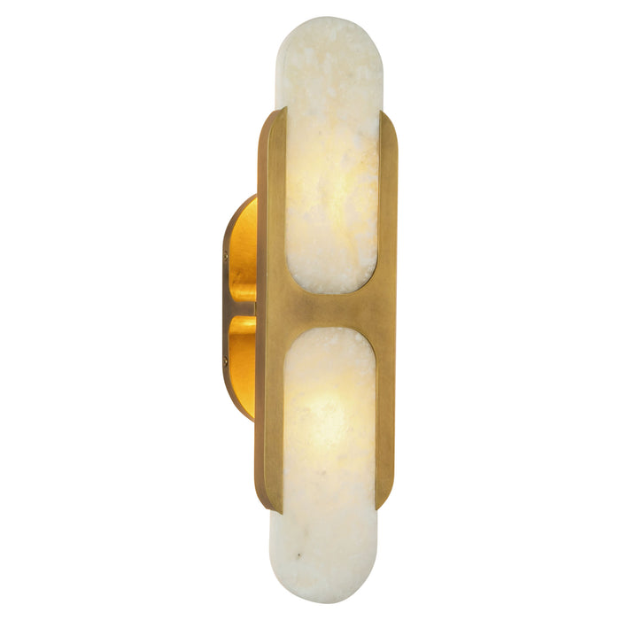 Odin Two Light Wall Vanity Vintage Brass/Alabaster-Bathroom Fixtures-Alora-Lighting Design Store
