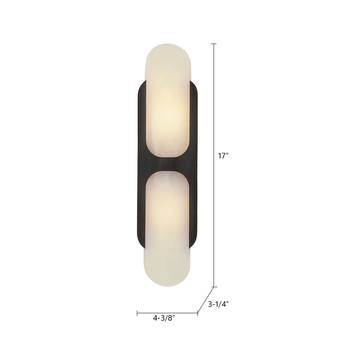 Odin Two Light Wall Vanity Vintage Brass/Alabaster-Bathroom Fixtures-Alora-Lighting Design Store