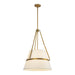 Oliver One Light Pendant Aged Gold/White Linen-Pendants-Alora-Lighting Design Store