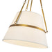 Oliver One Light Pendant Aged Gold/White Linen-Pendants-Alora-Lighting Design Store