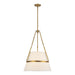 Oliver One Light Pendant Aged Gold/White Linen-Pendants-Alora-Lighting Design Store