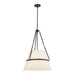 Oliver One Light Pendant Matte Black/White Linen-Pendants-Alora-Lighting Design Store