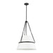 Oliver One Light Pendant Matte Black/White Linen-Pendants-Alora-Lighting Design Store