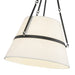 Oliver One Light Pendant Matte Black/White Linen-Pendants-Alora-Lighting Design Store