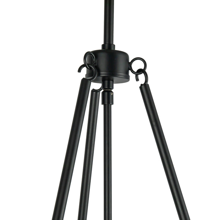 Oliver One Light Pendant Matte Black/White Linen-Pendants-Alora-Lighting Design Store