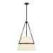 Oliver One Light Pendant Matte Black/White Linen-Pendants-Alora-Lighting Design Store