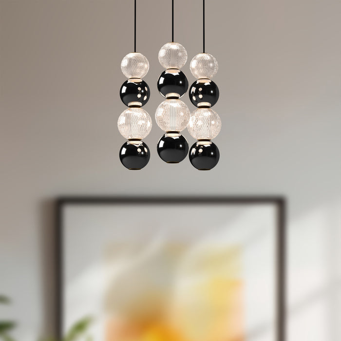 Onyx LED Pendant Natural Brass-Mini Chandeliers-Alora-Lighting Design Store