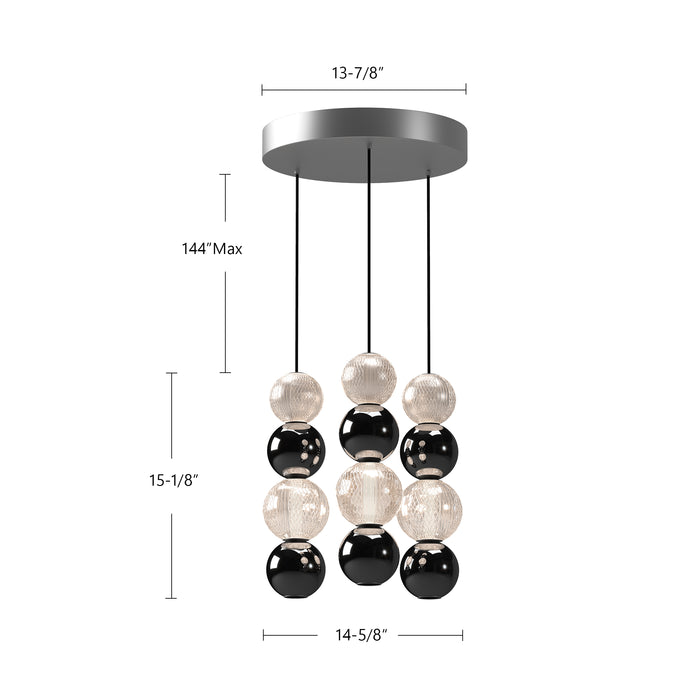 Onyx LED Pendant Polished Nickel-Mini Chandeliers-Alora-Lighting Design Store