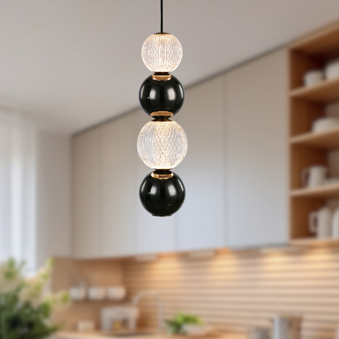 Onyx LED Pendant Natural Brass-Mini Pendants-Alora-Lighting Design Store