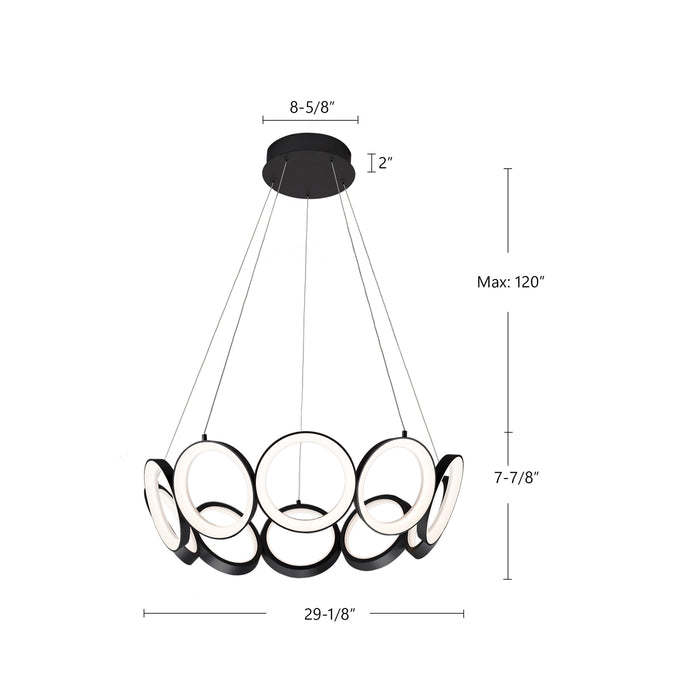 Oros LED Chandelier Black-Mid. Chandeliers-Kuzco Lighting-Lighting Design Store