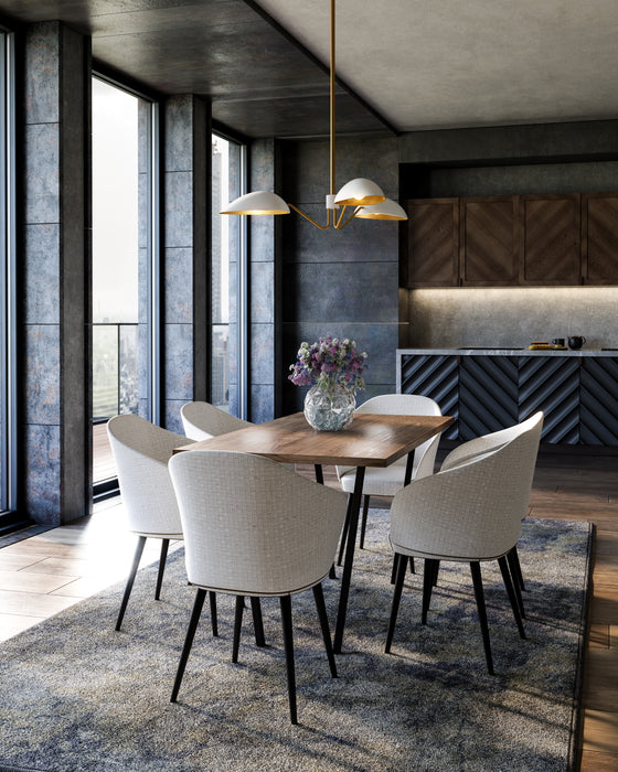 Oscar Three Light Pendant Aged Gold/White-Semi-Flush Mts.-Alora-Lighting Design Store