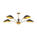 Oscar Five Light Pendant Aged Gold/Matte Black-Semi-Flush Mts.-Alora-Lighting Design Store